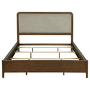 Maderia 57-inch Upholstered California King Panel Bed Walnut