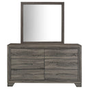 Wright 6-drawer Dresser and Mirror Brown Oak
