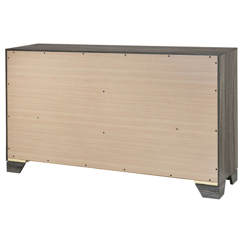 Wright 6-drawer Dresser and Mirror Brown Oak