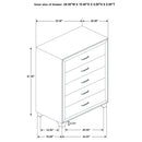 Melody 5-drawer Bedroom Chest Grey