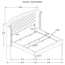 Melody Upholstered California King Wingback Bed Grey