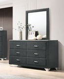 Melody 6-drawer Upholstered Dresser Grey