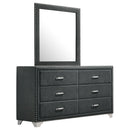 Melody 6-drawer Upholstered Dresser Grey