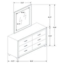 Melody 6-drawer Upholstered Dresser Grey