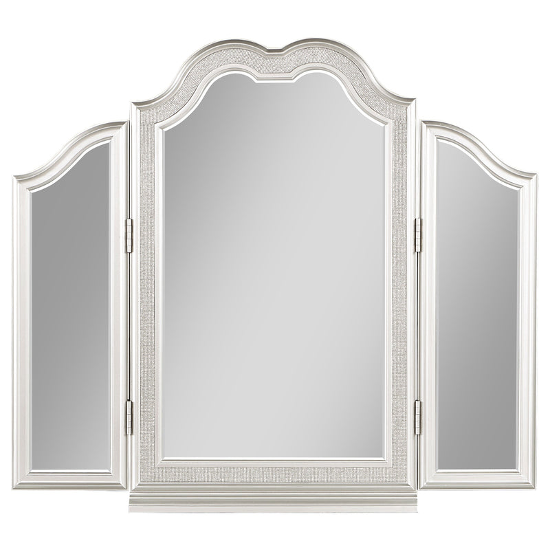 Evangeline 4-drawer Vanity Desk Makeup Table Silver Oak