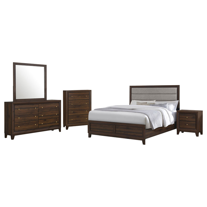 Welsley  California King Bedroom Set Walnut