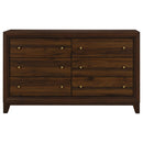 Welsley 6-drawer Dresser and Mirror Walnut