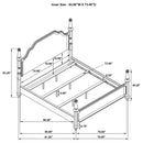 Andover 63-inch Four Poster Bed Dark Oak