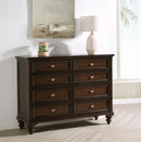 Andover 8-drawer Dresser and Mirror Dark Oak