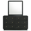 Cavelle 6-drawer Dresser and Mirror Black