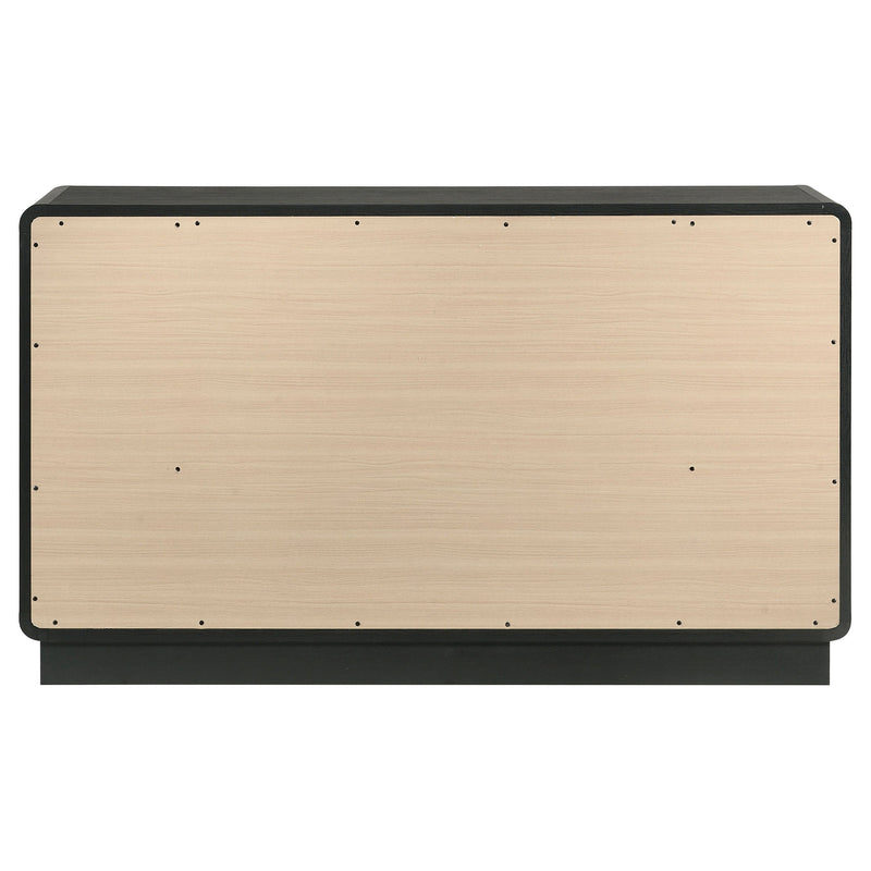Cavelle 6-drawer Dresser and Mirror Black
