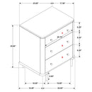 Arini 3-drawer Nightstand Black