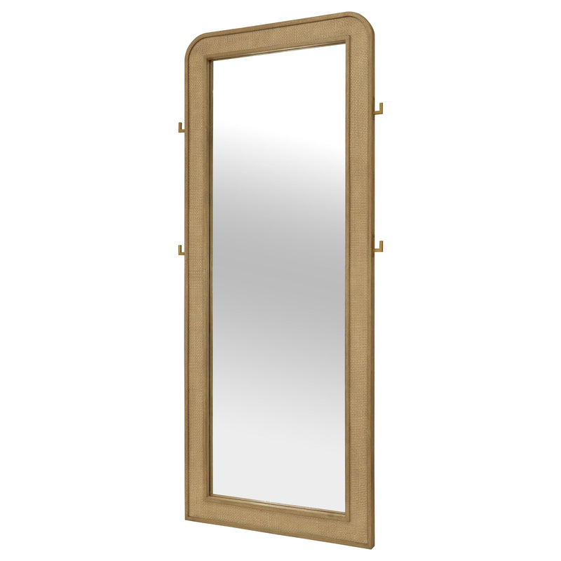 Arini Cane Weave  Length Standing Floor Mirror Black