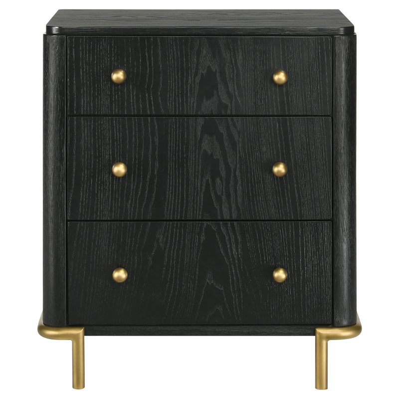 Arini 3-drawer Nightstand Black