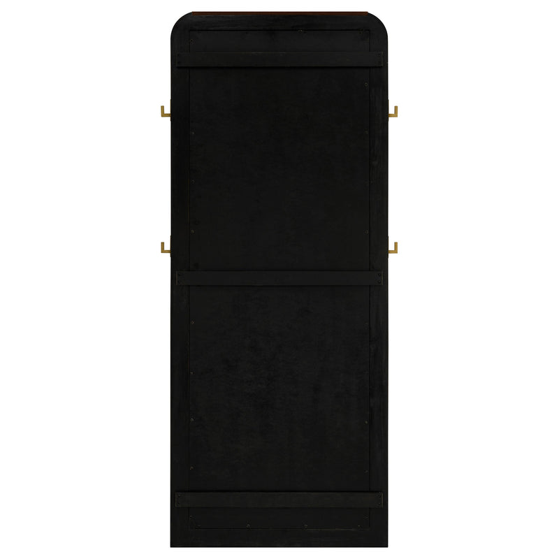 Arini Cane Weave  Length Standing Floor Mirror Black
