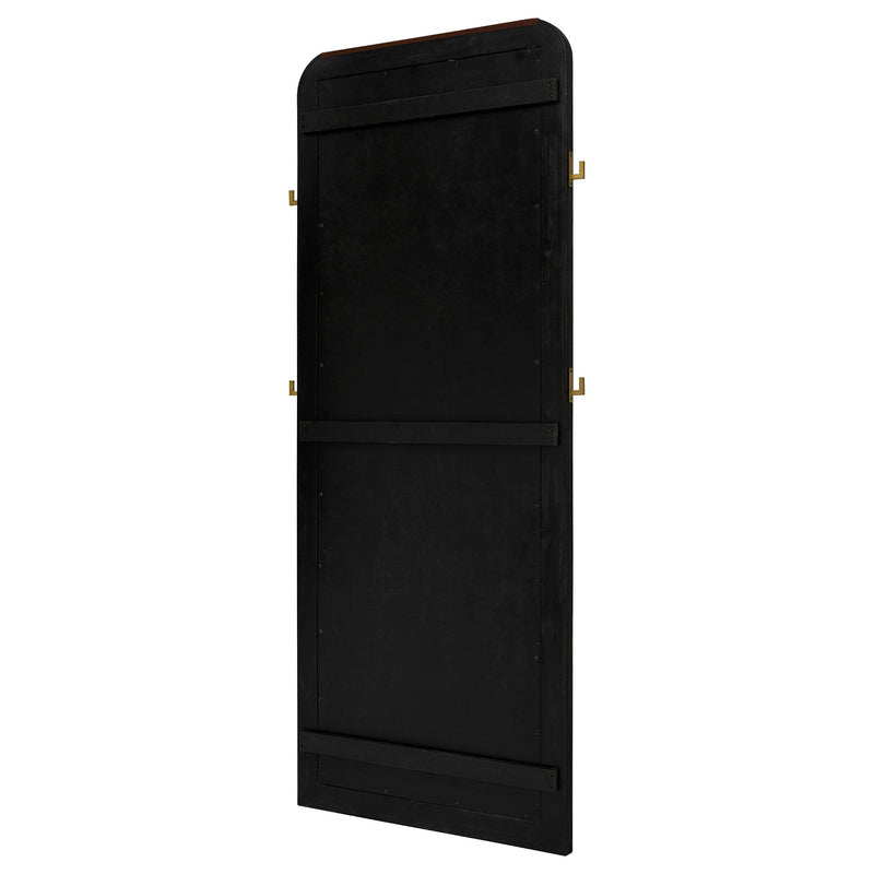Arini Cane Weave  Length Standing Floor Mirror Black