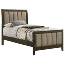 Wilkes 51-inch Upholstered California King Bed Dark Cocoa