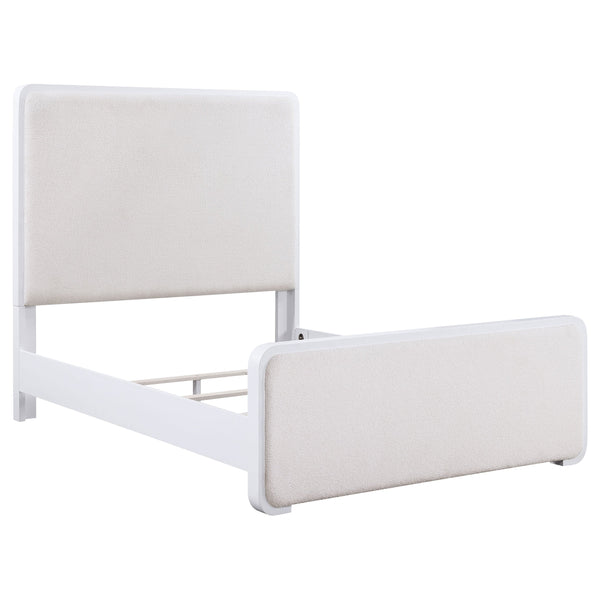Anastasia Upholstered Panel Bed Pearl White
