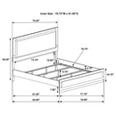 Camille Upholstered California King Panel Bed Grey