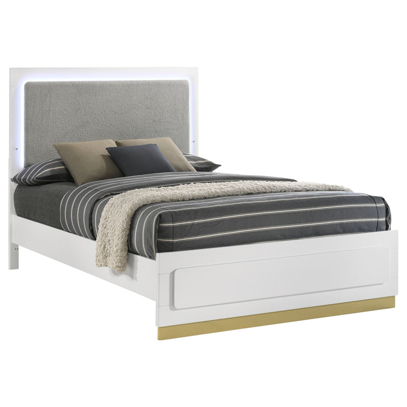 Camille Upholstered California King Panel Bed Grey