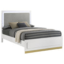 Camille Upholstered California King Panel Bed Grey