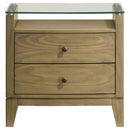 Granada 2-drawer Glass Top Nightstand Natural Pine