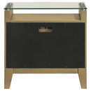 Granada 2-drawer Glass Top Nightstand Natural Pine