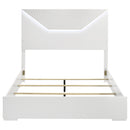 Ives Queen Panel Bed LED Headboard White High Gloss