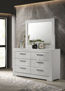 Ives 6-drawer Dresser and Mirror Grey High Gloss