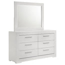 Ives 6-drawer Dresser and Mirror Grey High Gloss