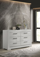 Ives 6-drawer Dresser and Mirror Grey High Gloss