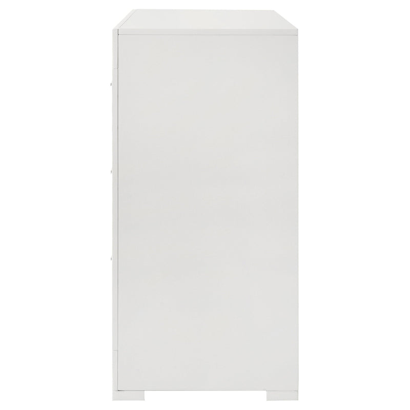 Ives 6-drawer Dresser and Mirror Grey High Gloss