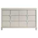 Olivia 6-drawer Dresser and LED Mirror Pearl White