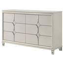 Olivia 6-drawer Dresser and LED Mirror Pearl White