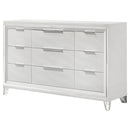 Marmore 9-drawer Dresser and LED Mirror White