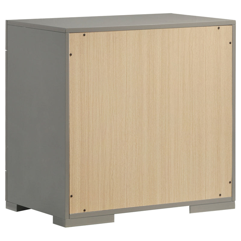 Ives   Bedroom Set Grey High Gloss