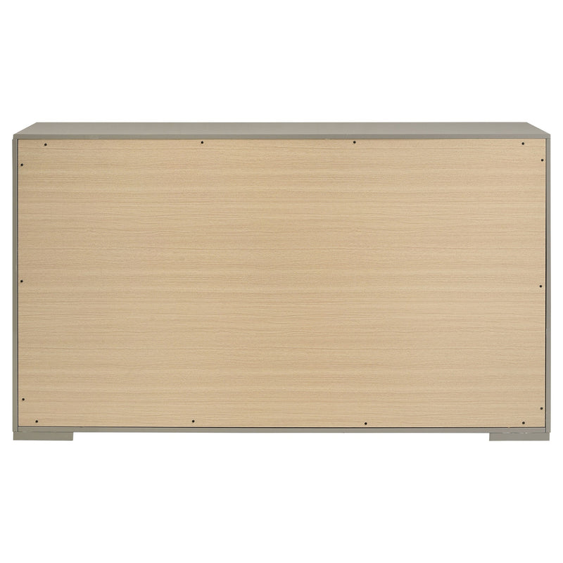 Ives 6-drawer Dresser and Mirror Grey High Gloss