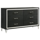 Lucia 6-drawer Dresser and Mirror Black