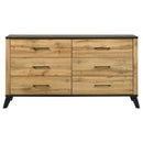 Kaywood 6-drawer Dresser and Mirror Natural Pine