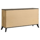 Kaywood 6-drawer Dresser and Mirror Natural Pine