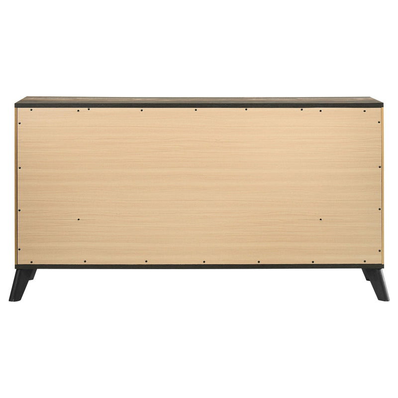 Kaywood 6-drawer Dresser and Mirror Natural Pine