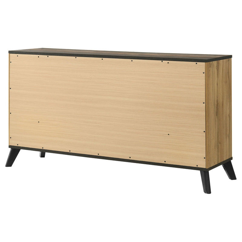Kaywood 6-drawer Dresser and Mirror Natural Pine