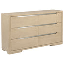 Ladera 6-drawer Bedroom Dresser and Mirror Light Elm