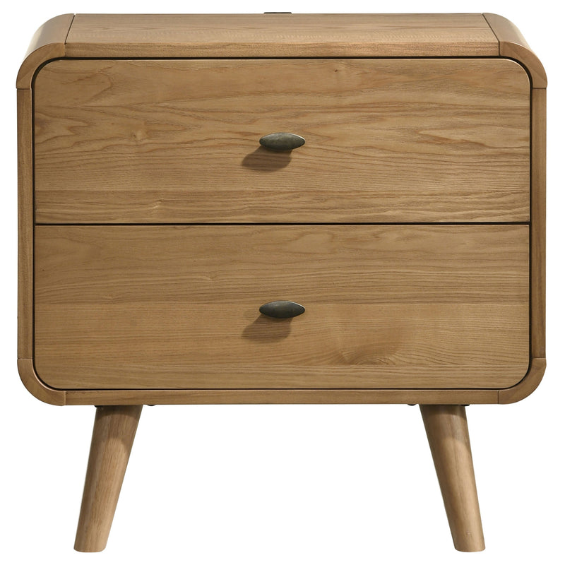 Robyn 2-drawer Nightstand Bedside Table Dark Walnut