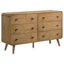 Robyn 6-drawer Bedroom Dresser and Mirror Light Ash