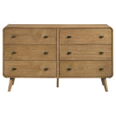 Robyn 6-drawer Bedroom Dresser and Mirror Light Ash