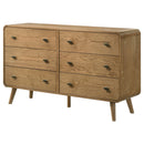 Robyn 6-drawer Bedroom Dresser and Mirror Light Ash