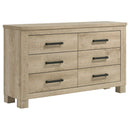 Oakglen 6-drawer Bedroom Dresser and Mirror Weathered Oak