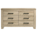 Oakglen 6-drawer Bedroom Dresser and Mirror Weathered Oak