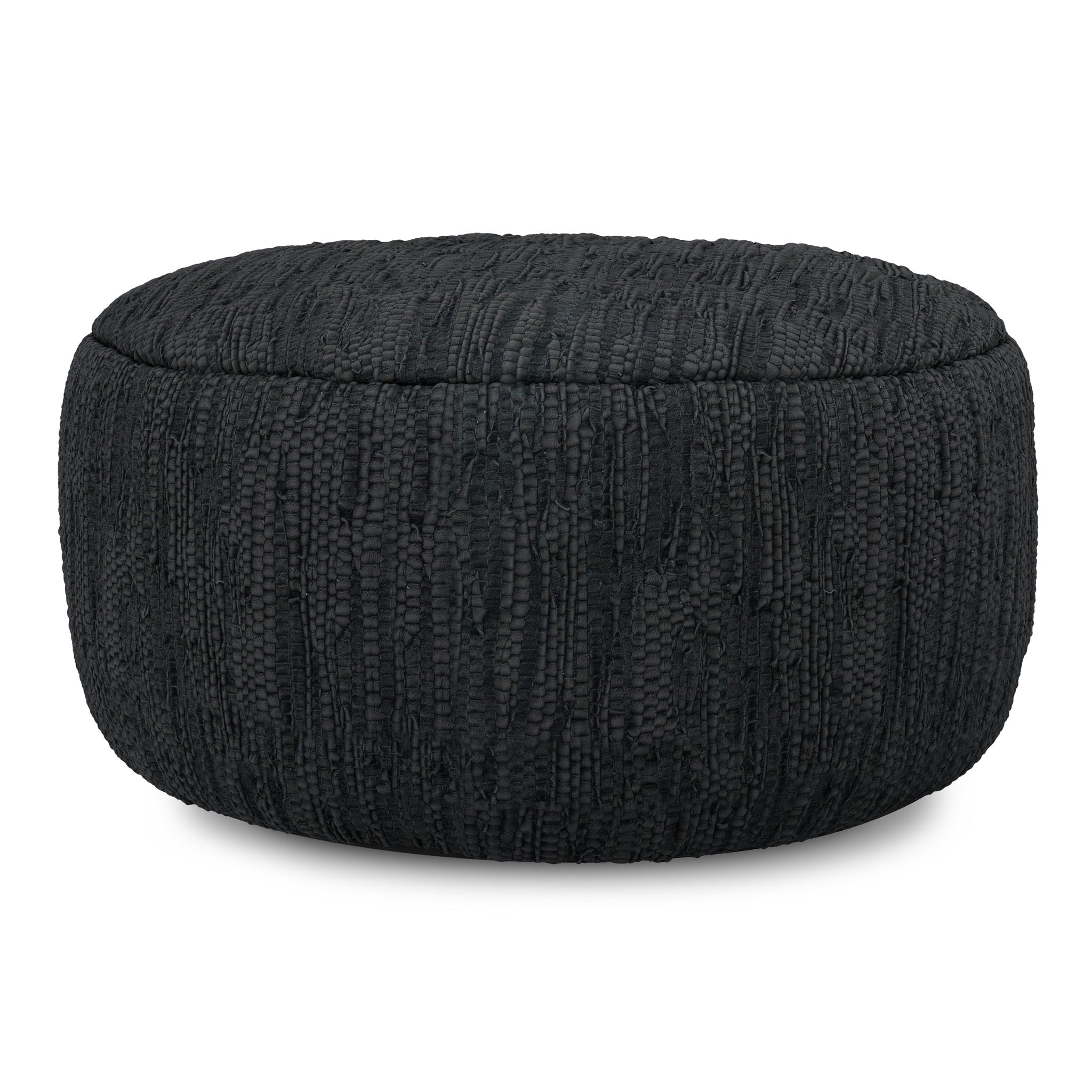 Fredrik - Round Pouf - Black